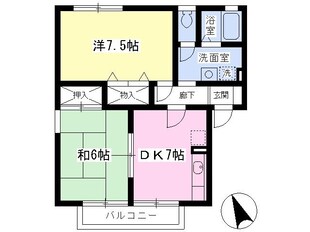 エバーグリーン広瀬Eの物件間取画像